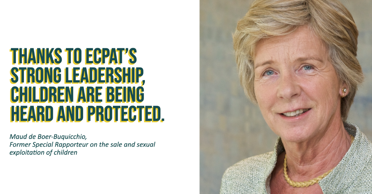 A message to ECPAT from the Former Special Rapporteur on the sale and sexual exploitation of children