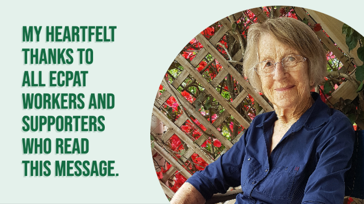 Alison O'Grady wife of Ron O'Grady - ECPAT